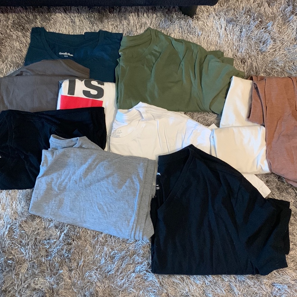 Mens assortment of plain tee shirts